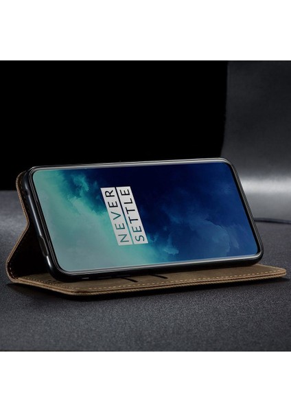 Oneplus 7t Pro Için Retro Deri Flip Standlı Kılıf (Yurt Dışından)