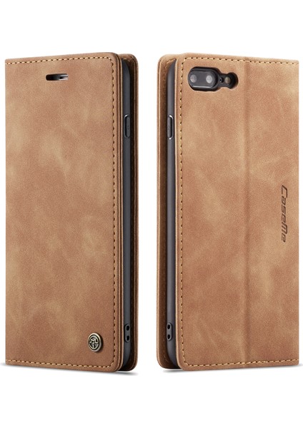 iPhone 7 Plus / 8 Plus Için Retro Pu Deri Tpu Kart Bölmeli Manyetik Flip Standlı Kılıf (Yurt Dışından)