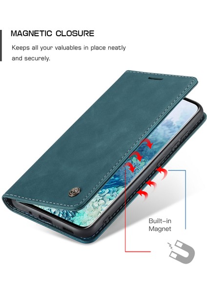 Samsung Galaxy S20 Için Retro Pu Deri Tpu Kart Bölmeli Manyetik Flip Standlı Kılıf (Yurt Dışından)