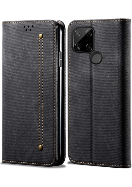 Oppo Realme C21 Için Retro Deri Flip Cüzdan Standlı Kılıf (Yurt Dışından)