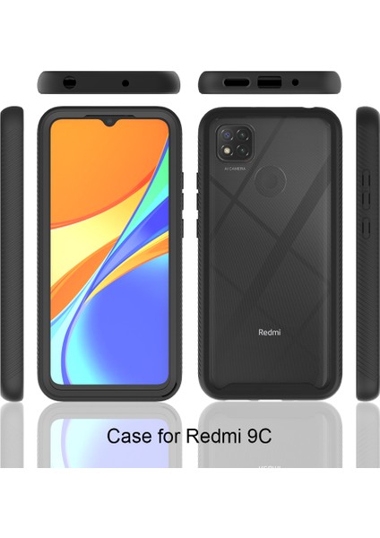 Xiaomi Redmi 9c Için Çift Katmanlı Şeffaf Bumper Shockproof Tam Koruma Kılıf (Yurt Dışından)