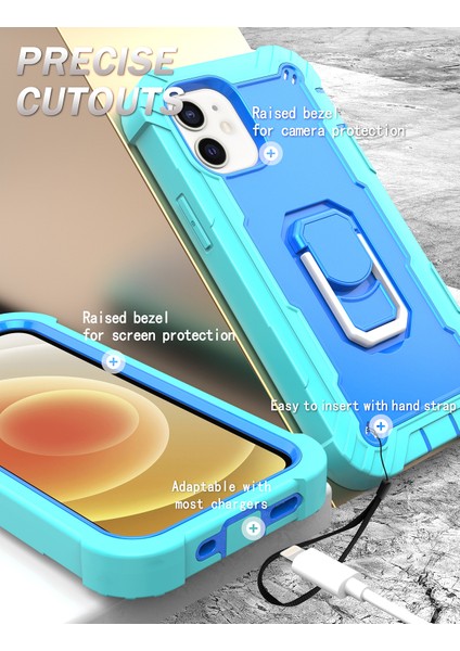 iPhone 12 Mini Için Shockproof Yerleşik Standlı Kılıf (Yurt Dışından)