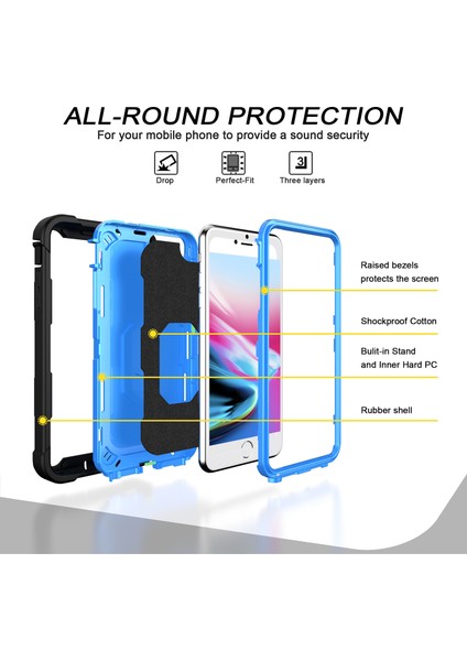 iPhone 7 Plus/8 Plus/6 Plus/6s Plus Için Shockproof Yerleşik Standlı Kılıf (Yurt Dışından)