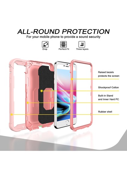 iPhone 7 Plus/8 Plus/6 Plus/6s Plus Için Shockproof Yerleşik Standlı Kılıf (Yurt Dışından)
