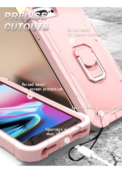 iPhone 7 Plus/8 Plus/6 Plus/6s Plus Için Shockproof Yerleşik Standlı Kılıf (Yurt Dışından)