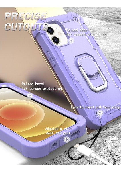 iPhone 12 Mini Için Shockproof Yerleşik Standlı Kılıf (Yurt Dışından)