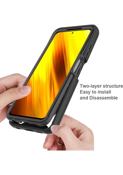 Xiaomi Poco X3 Nfc Için Çift Katmanlı Şeffaf Bumper Shockproof Tam Koruma Kılıf (Yurt Dışından)