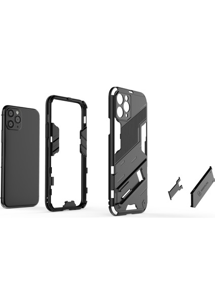 iPhone 11 Pro Max Için Standlı Ince Sert Pc Tpu Düşme Önleyici Koruyucu Kılıf (Yurt Dışından)