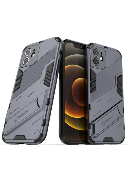 iPhone 12 Için Standlı Ince Sert Pc Tpu Düşme Önleyici Koruyucu Kılıf (Yurt Dışından)