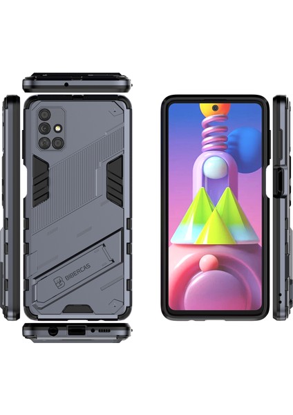 Galaxy M51 Için Standlı Ince Sert Pc Tpu Düşme Önleyici Koruyucu Kılıf (Yurt Dışından)