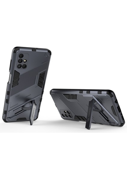 Galaxy M51 Için Standlı Ince Sert Pc Tpu Düşme Önleyici Koruyucu Kılıf (Yurt Dışından)
