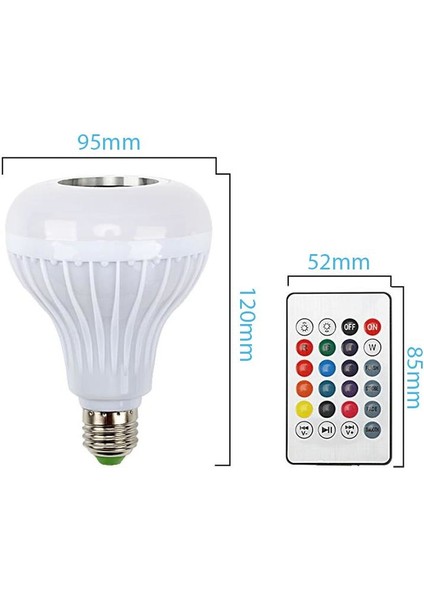 Bluetooth Hoparlör Akıllı Rgb LED Ampul Lamba