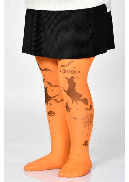 Halloween Desenli Çocuk Külotlu Çorap