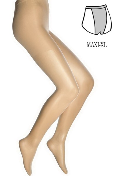 Burnu Şeffaf Fit 15 Külotlu Kadın Çorap - Büyük Beden