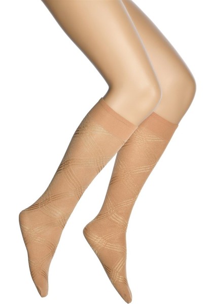 Ada Desenli Mikro Dizaltı Kadın Çorap