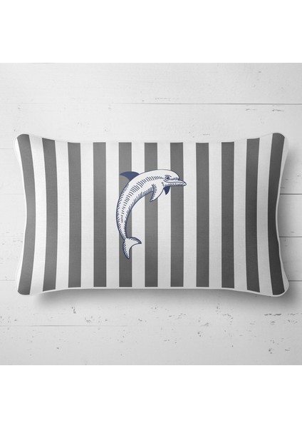 Marin Çizgili Kırlent