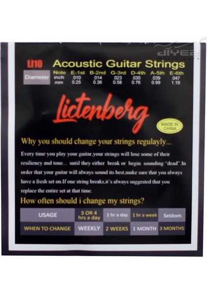 Lt-10 Akustik Gitar Teli