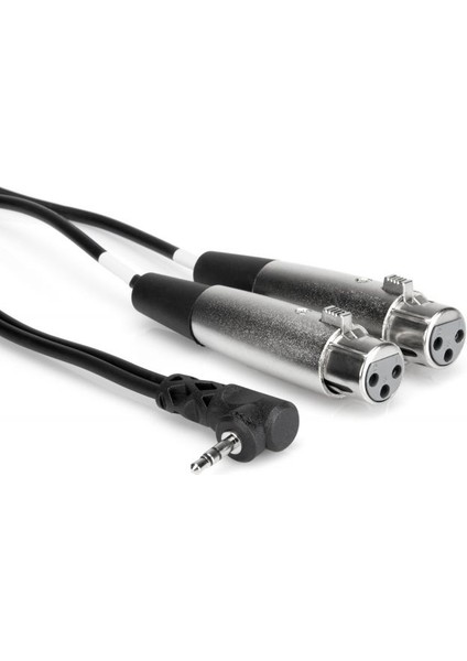3.5 Mm. 90 Derece Trs (M) Dual Xlr (F) Stereo Breakout Kablo, 1.5 Mt.