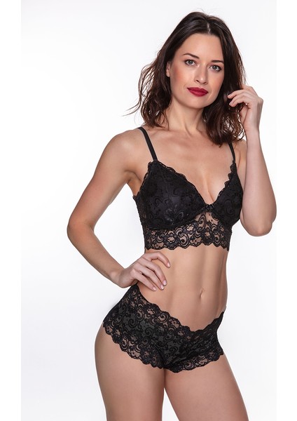 Dantelli Bralet Takım Siyah – 85B