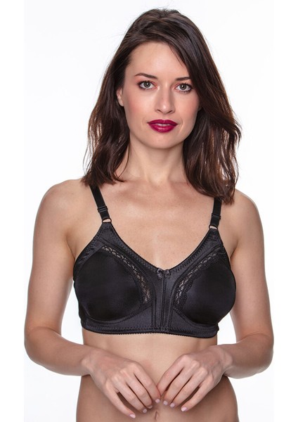 Saten Toparlayıcı Sütyen Minimizer Siyah – 105B