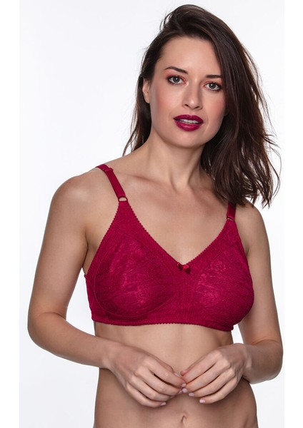 Dantel Toparlayıcı Sütyen Minimizer Bordo - 85B