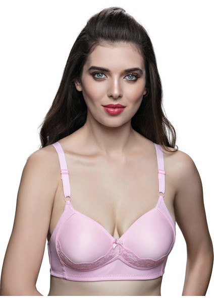 Telsiz Dantelli Süngerli Minimizer Sütyen Pembe – 85B