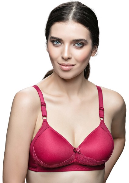 Telsiz Dantelli Süngerli Minimizer Sütyen Bordo – 85B