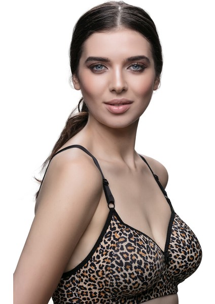 Telsiz Desenli Süngerli Minimizer Sütyen Leopar – 80B