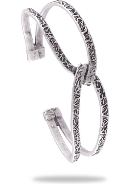 Erkek Antik Gümüş Kaplama Ayarlanabilir Gemici Düğümü Kelepçe Bileklik fırsatları