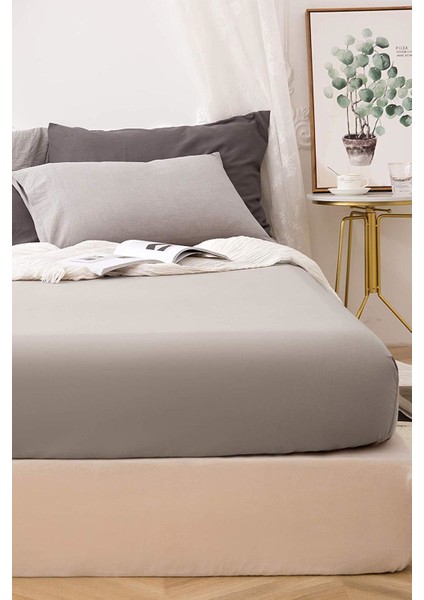 Çift Kişilik Lastikli Çarşaf Takımı - Gri fiyatları