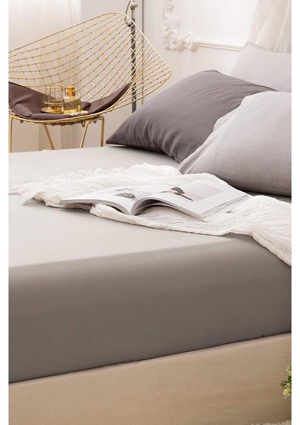 Çift Kişilik Lastikli Çarşaf Takımı - Gri modelleri