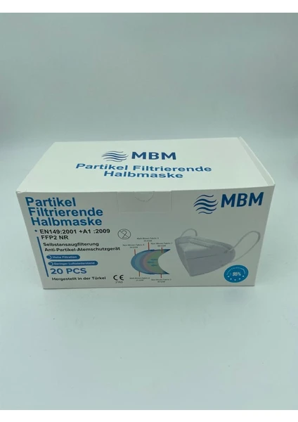 Mbm Telli ve Tek Tek Paketli N95 Maske 20'li