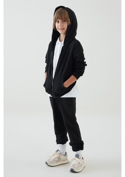 Siyah Unisex Hooded Sweatshirt fırsatları