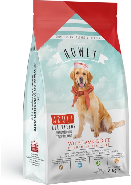 Kuzulu ve Pirinçli Tüm Irklar Için Yetişkin Köpek Maması 3kg