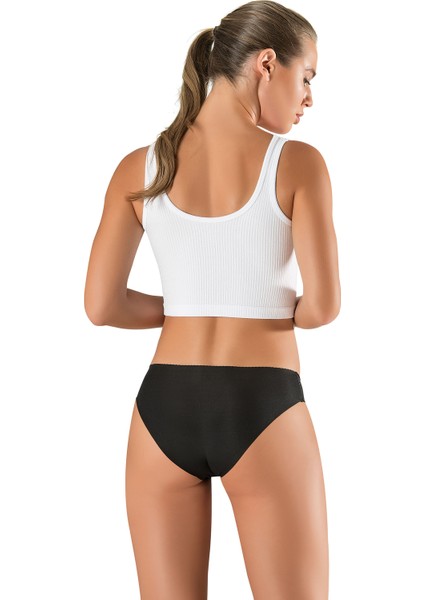 3 Renk Lazer Kesim Kadın Slip Külot Siyah-Beyaz-Ten Iz Yapmaz Toparlayıcı Slikonlu modelleri