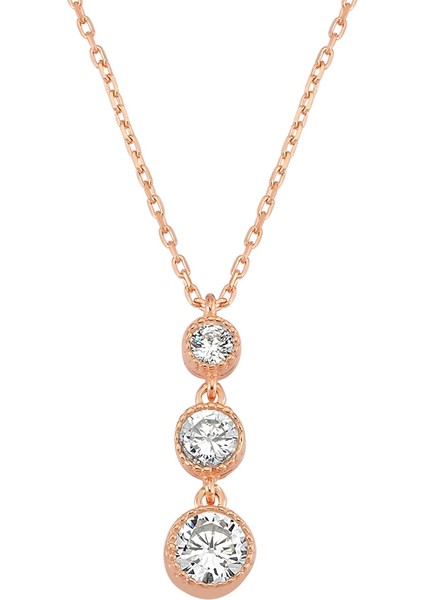 Altınsepeti Rose Gümüş Renkli Tria Kolye