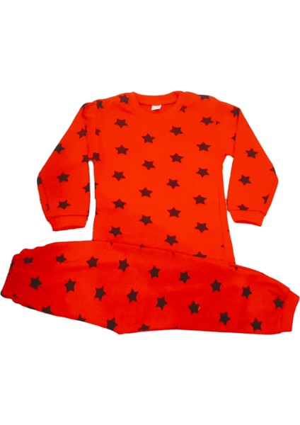 Neşeli Bebek Kırmızı Unisex Star Yıldızlı Pijama Takımı 9-12 Ay