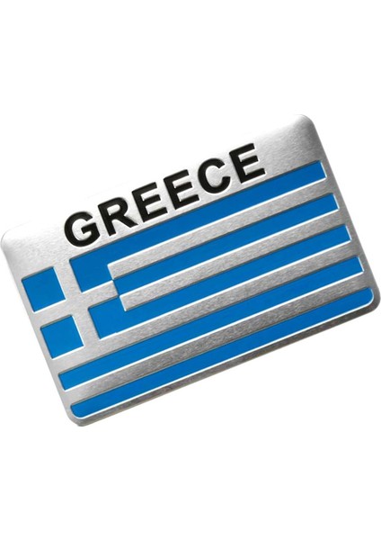 Yunanistan Bayrağı Tasarımlı Alüminyum Sticker Etiket