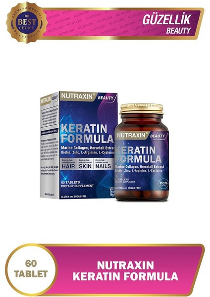 Biotin, Çinko Ve B Vitaminleri Ile Kükürt Içeren Keratin Formula 60 Tablet