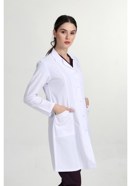 Önlük Kadın Uzun Gömlek Yaka Doktor Hemşire Öğretmen Önlüğü Beyaz MRV-1401 fiyatları