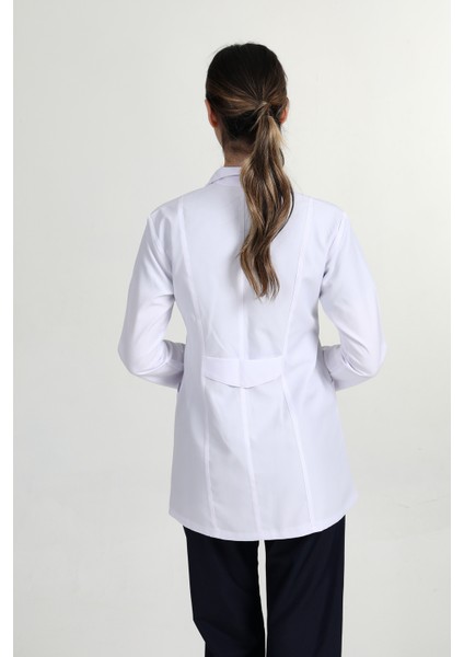 Önlük Kadın Ceket Boy Gömlek Yaka Doktor Hemşire Öğretmen Önlüğü Beyaz RUF-1401 modelleri