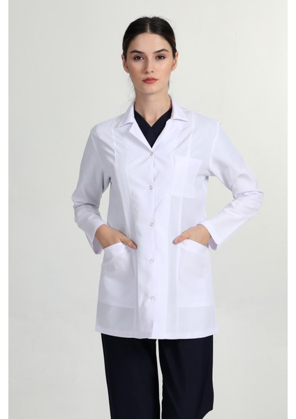 Önlük Kadın Ceket Boy Gömlek Yaka Doktor Hemşire Öğretmen Önlüğü Beyaz RUF-1401 fiyatları