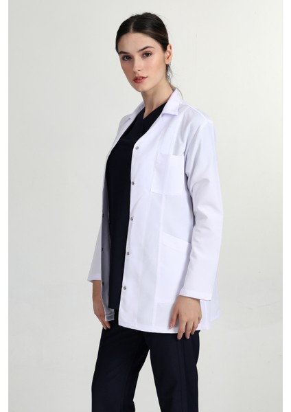 Önlük Kadın Ceket Boy Gömlek Yaka Doktor Hemşire Öğretmen Önlüğü Beyaz RUF-1401 fırsatları