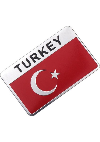 Türkiye Bayrağı Tasarımlı Alüminyum Sticker Etiket