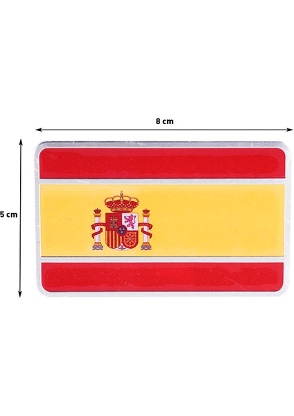Ispanya Bayrağı Tasarımlı Alüminyum Sticker Etiket