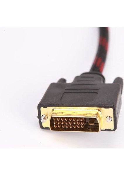 HDMI To DVI 24+1 Çevirici Dönüştürücü Örgülü Monitör Kablosu 1.5m 4600