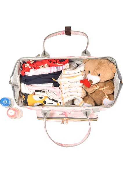 Baggage Bag Flamingo Pembe Omuz Askılı Anne Bebek Bakım Çantası