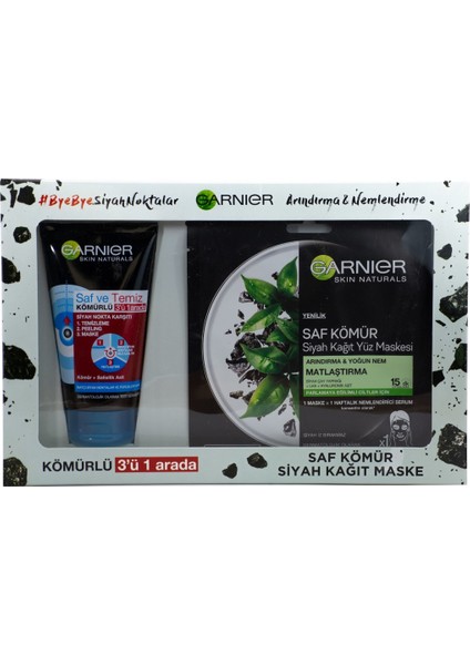 Saf ve Temiz Kömürlü 150 ml + Saf Kömür Siyah Kağıt Maske