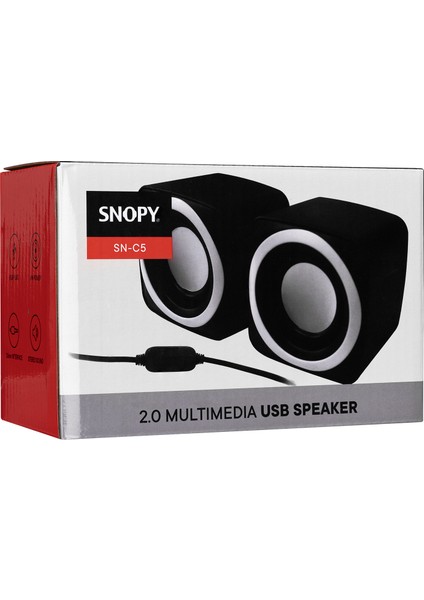 Sn-C5 2.0 Multimedia USB 5V 3W*2 Siyah Speaker