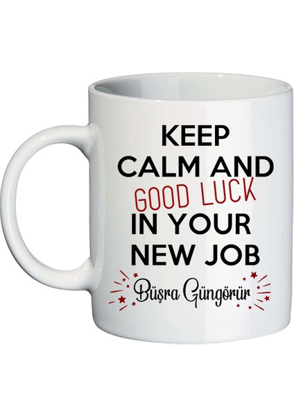 Yeni Iş - Ofis Hediyesi Isimli Good Luck Kişiye Özel Kupa Bardak